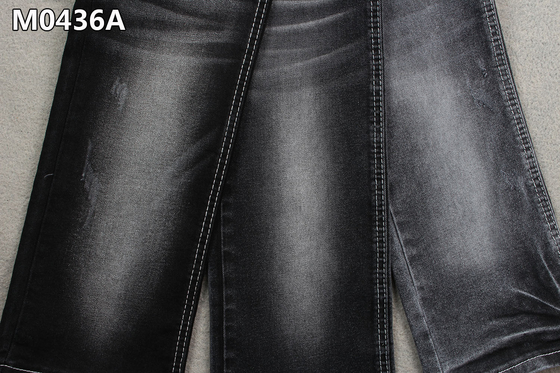 allungamento 62/63" del tessuto del denim dell'elastam del poliestere del cotone 10.4oz alto sanforizzando parte nera