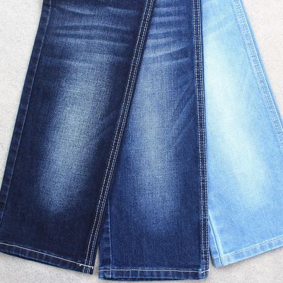 Prezzo buono tessuto del denim dell'elastam del poliestere del cotone 380gsm blu scuro con l'allungamento medio del ringrosso in linea
