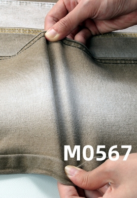 Tissu di denim leggero e colorato in khaki