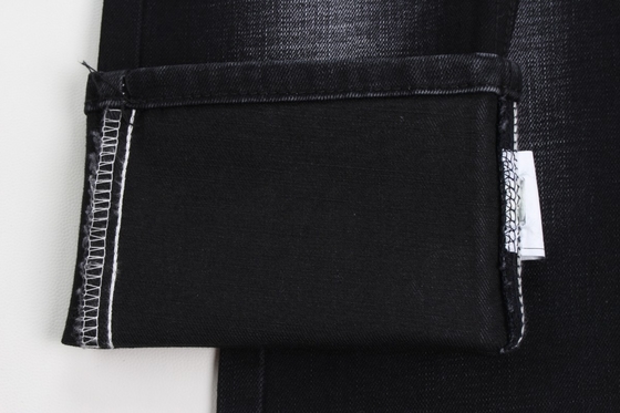 11.9 oz nero e nero retro crosshatch slub denim jeans tessuto