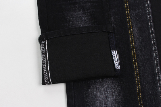 12 oz nero e nero retro crosshatch slub denim jeans tessuto