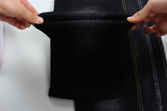 12 oz nero e nero retro crosshatch slub denim jeans tessuto