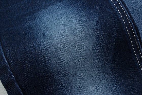 10.5 Oz Tessuto satinato denim per donne Jeans High Stretch Super blu scuro