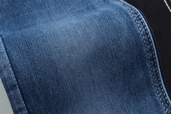 10.5 Oz Tessuto satinato denim per donne Jeans High Stretch Super blu scuro
