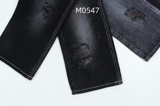 10.5 oz 100% cotone nero e nero retro rigido jeans tessuto