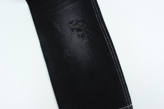 10.5 oz 100% cotone nero e nero retro rigido jeans tessuto