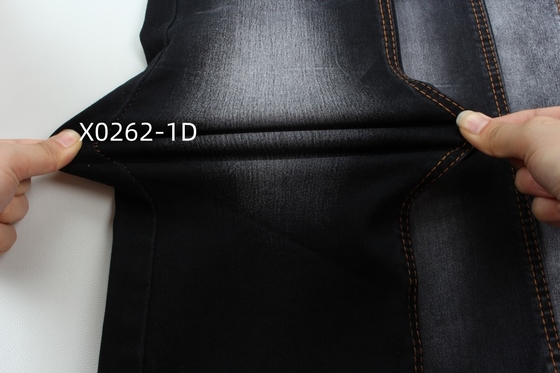 9.6 Oz Nero Stretch alto satinato tessuto denim per jeans