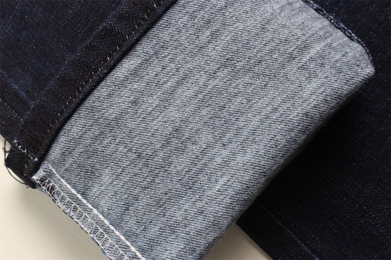 11.8 Oz Cross Slub Cotton Mixed Spandex Blu Denim Fabric For Man Jeans Stretch India Market Style Desizing Fleecing