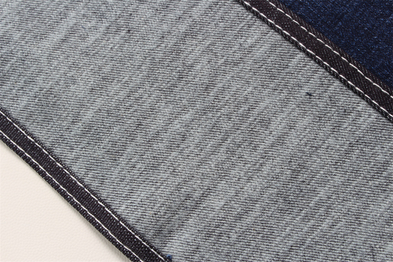11.8 Oz Cross Slub Cotton Mixed Spandex Blu Denim Fabric For Man Jeans Stretch India Market Style Desizing Fleecing