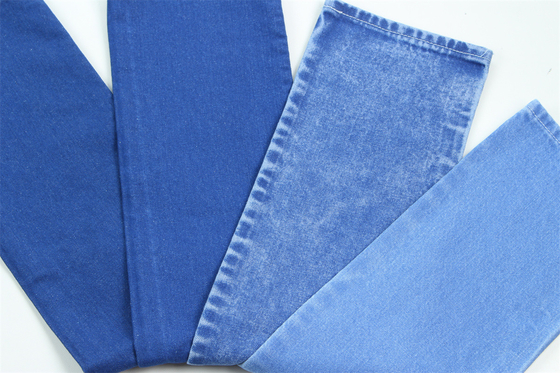 Vibrante e unico colore blu tessuto denim rigido 100% cotone larghezza completa 180cm
