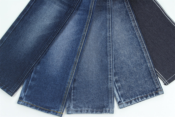 Tissu denim di colore blu rigido 100% cotone filato riciclato per il lavoro Jean Cloth