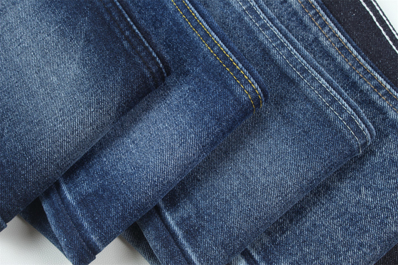 Tissu denim di colore blu rigido 100% cotone filato riciclato per il lavoro Jean Cloth