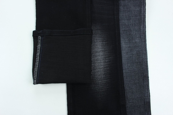 11.2 oz nero e nero sul retro crosshatch tessuto di denim