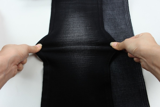 11.2 oz nero e nero sul retro crosshatch tessuto di denim