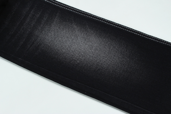 13.5oz Super Dark Black Color Denim Fabric Rigido 100% di cotone Filato riciclato per il lavoratore Jean Cloth Nero Nero retro
