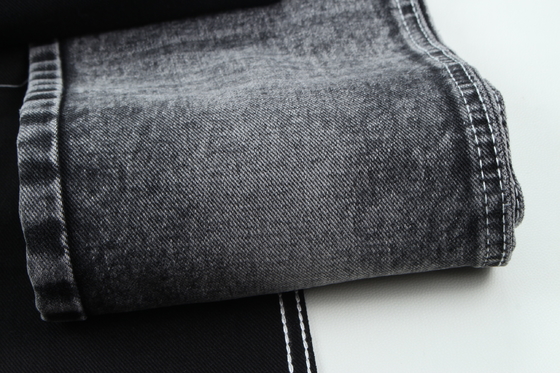 13.5oz Super Dark Black Color Denim Fabric Rigido 100% di cotone Filato riciclato per il lavoratore Jean Cloth Nero Nero retro