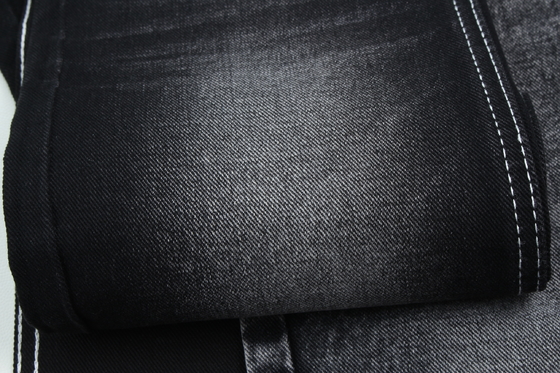 13.5oz Super Dark Black Color Denim Fabric Rigido 100% di cotone Filato riciclato per il lavoratore Jean Cloth Nero Nero retro