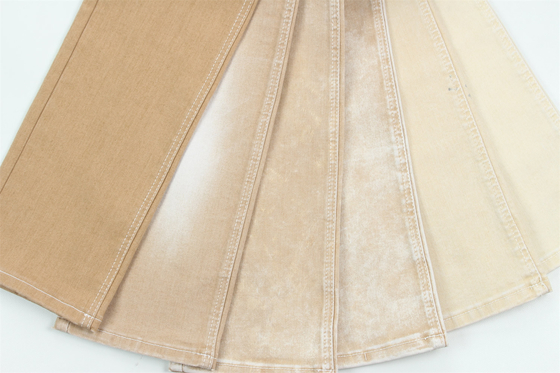 Colore khaki tessuto di denim a stretta alta per jeans da donna