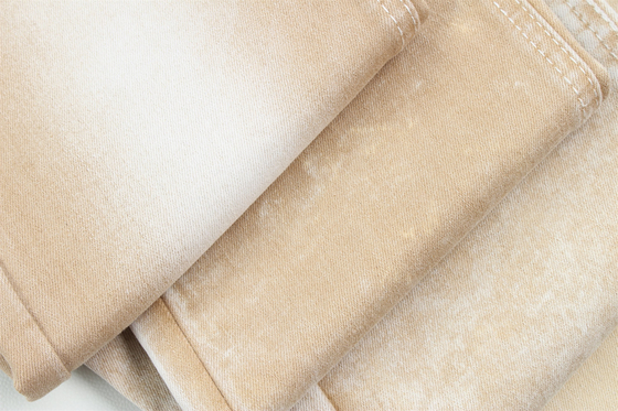Colore khaki tessuto di denim a stretta alta per jeans da donna