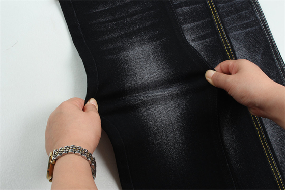 Nero Nero Poliestere di cotone rayon spandex tessuto denim per jeans