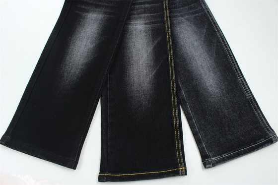 Nero Nero Poliestere di cotone rayon spandex tessuto denim per jeans