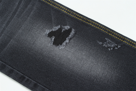 11.5oz tessuto denim rigido 56%C 44%P nero e nero sul retro per il marchio stile jeans ragazzo stile amico manovra morbida