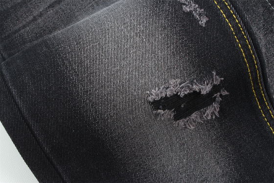 11 oz di stoffa denim rigida 56% C 44% P nero e nero retro piena larghezza 180 cm