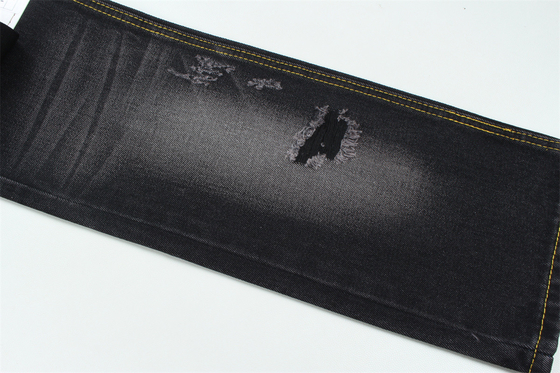 11 oz di stoffa denim rigida 56% C 44% P nero e nero retro piena larghezza 180 cm