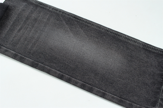11 oz di stoffa denim rigida 56% C 44% P nero e nero retro piena larghezza 180 cm