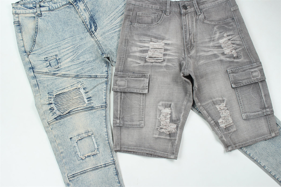 190 Cm Ring Slub Sulfuro Nero Stretch Stoffa Denim Per Uomini Jeans