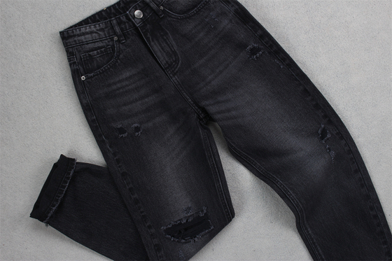 190cm 13oz nero nero cotone poliestere rigido tessuto denim per jeans