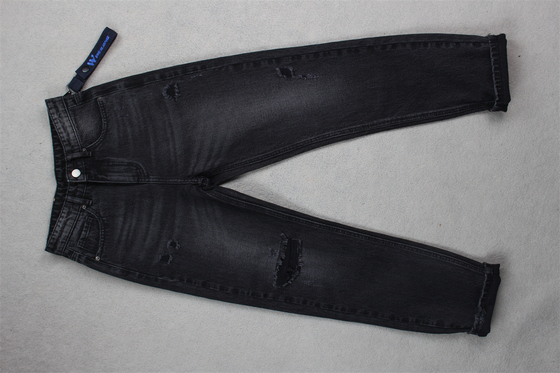 190cm 13oz nero nero cotone poliestere rigido tessuto denim per jeans