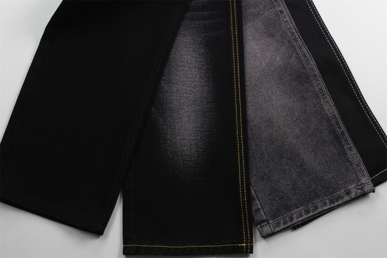 190cm 12oz nero nero cotone poliestere rigido tessuto denim per jeans