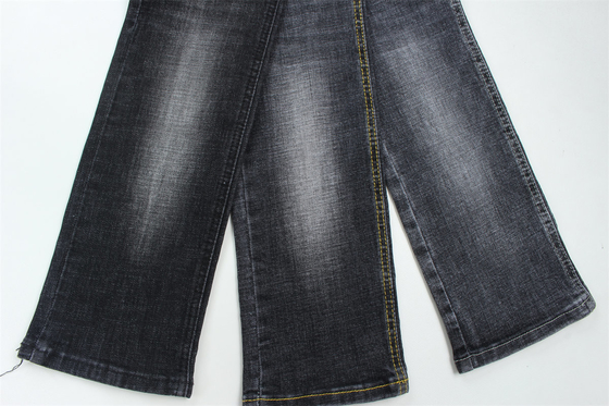 Di qualità superiore nero scuro crosshatch Slub stretch stoffa denim per uomini jeans