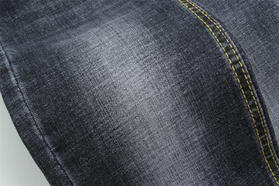 Di qualità superiore nero scuro crosshatch Slub stretch stoffa denim per uomini jeans