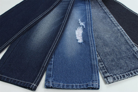 Meno di 2 dollari 12 once 190 cm Indigo cotone poliestere rigido tessuto denim per jeans
