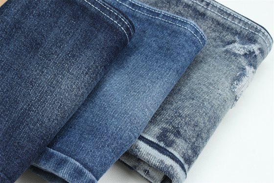 Tessuto di fibra di denim riciclata in un blu molto profondo 11,5 oz Alta elasticità