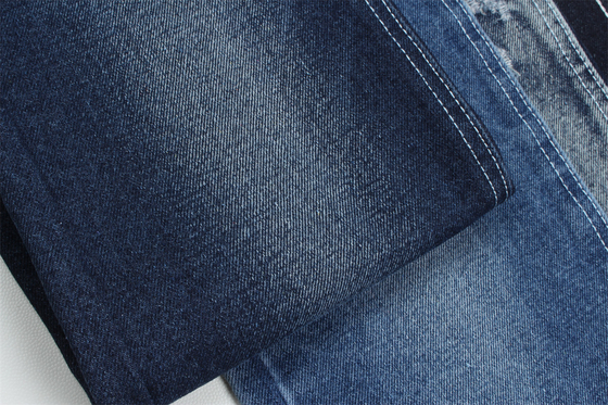 Tessuto di fibra di denim riciclata in un blu molto profondo 11,5 oz Alta elasticità