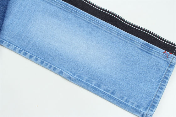 Tessuto denim rigido da 12,5 once con effetto slub sull'ordito per jeans di marca, 100% cotone, blu scuro