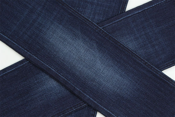 Tessuto denim elasticizzato con trama speciale e effetto cross slub, larghezza 62/63"