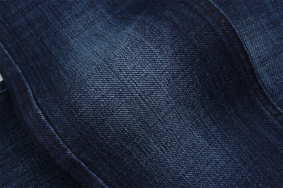 Tessuto denim elasticizzato con trama speciale e effetto cross slub, larghezza 62/63"