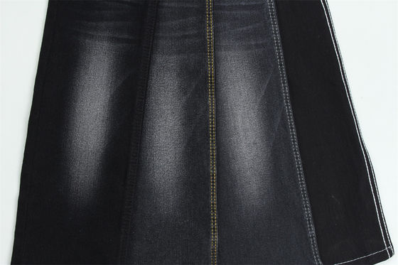 Tessuto Denim Nero Nero ad Alta Elasticità con Armatura Satinata in Lycra