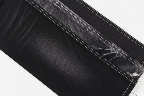Tessuto denim elasticizzato nero scuro di alta qualità per jeans