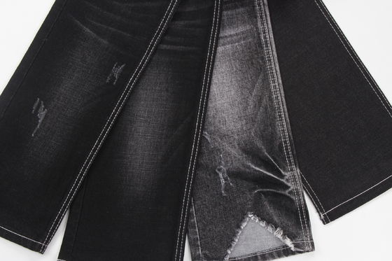 Tessuto denim elasticizzato nero scuro di alta qualità per jeans