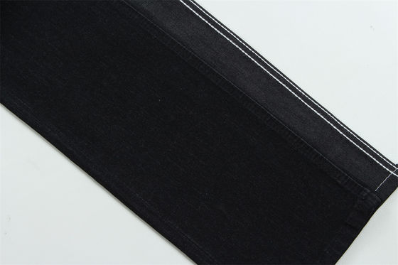 Tessuto denim slub elasticizzato nero scuro per jeans da bambino e da donna