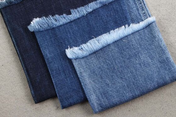 Tessuto denim morbido da 9,5 once 100% cotone, desizing, con trama a spina di pesce e effetto slub, per abbigliamento maschile