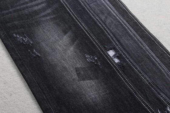 Tessuto denim 9.8oz Sulfur Black Warp Slub 100% cotone per jeans con desizing