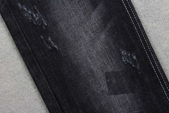 Tessuto denim 9.8oz Sulfur Black Warp Slub 100% cotone per jeans con desizing