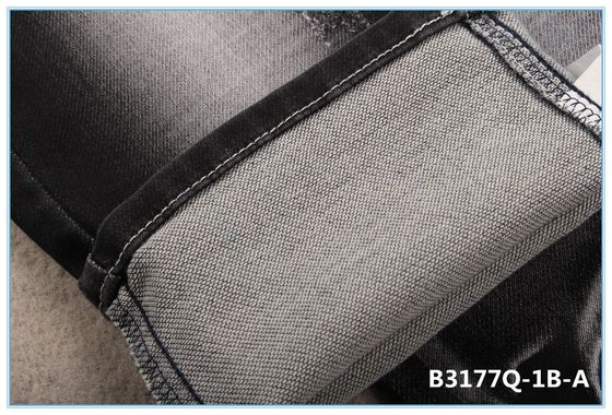 9,5 tessuto crudo nero del denim dello zolfo di Oz