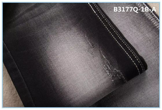 La falsificazione di riserva del lotto ha tricottato il tessuto nero 9.3oz dei jeans